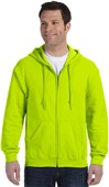 Gildan Adult Yth Heavy Blend Full Zip Hood Jacket SAFETY GREEN Pocket