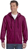 Gildan Adult Yth Heavy Blend Full Zip Hood Jacket MAROON Pocket