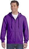 Gildan Adult Yth Heavy Blend Full Zip Hood Jacket PURPLE Pocket