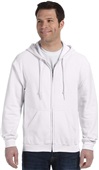 Gildan Adult Yth Heavy Blend Full Zip Hood Jacket WHITE Pocket