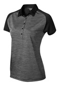Tonix Ladies Purpose Polo Shirt 1825 BLACK/GREY Pocket
