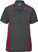 Edwards Ladies' Color Blocked Snag Proof Polo BLACK W/ RED Pocket