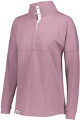 Womens Heather Pullover (WXS, WS -Athletic,Black,Rose,Forest,Maroon,Navy,Purple,Royal,red,Birch) DUSTY ROSE HEATHER Pocket