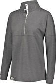 Womens French Terry Heather Pullover (Athletic,Black,Rose,Forest,Maroon,Navy,Purple,Royal,red,Birch) BLACK HEATHER Pocket