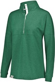 Womens French Terry Heather Pullover (Athletic,Black,Rose,Forest,Maroon,Navy,Purple,Royal,red,Birch) FOREST HEATHER Pocket