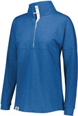 Womens French Terry Heather Pullover (Athletic,Black,Rose,Forest,Maroon,Navy,Purple,Royal,red,Birch) ROYAL HEATHER Pocket