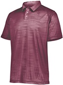 Adult, Embossed Print, Tagless Polo Shirt MAROON (HLW) Pocket