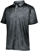 Adult, Embossed Print, Tagless Polo Shirt BLACK Pocket