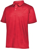 Adult, Embossed Print, Tagless Polo Shirt SCARLET Pocket