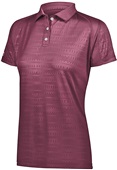 Womens 3-Button,Wicking, Tagless Polo Shirt (Black,Forest,Graphite,Maroon,Navy,Royal,Red,White) MAROON (HLW) Pocket