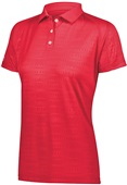 Womens 3-Button,Wicking, Tagless Polo Shirt (Black,Forest,Graphite,Maroon,Navy,Royal,Red,White) SCARLET Pocket