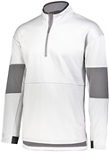 Adult 1/2-Zip 2-Tone Pullover (Black,Forest,Graphite,Maroon,Navy,Royal,Red,White) WHITE PRINT/CARBON Pocket