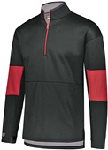 Adult 1/2-Zip Pullover (AXS,AS,AM, -Black,Forest,Graphite,Maroon,Navy,Royal,Red,White) BLACK/SCARLET Pocket