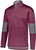 Adult 1/2-Zip 2-Tone Pullover (Black,Forest,Graphite,Maroon,Navy,Royal,Red,White) MAROON/CARBON Pocket