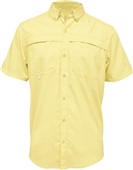 Baw Adult Short Sleeve Fishing Shirt CANARY Pocket