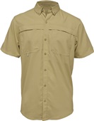 Baw Adult Short Sleeve Fishing Shirt KHAKI Pocket