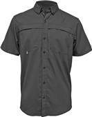 Baw Adult Short Sleeve Fishing Shirt BLACK Pocket