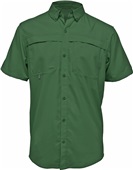 Baw Adult Short Sleeve Fishing Shirt DARK GREEN Pocket