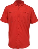 Baw Adult Short Sleeve Fishing Shirt RED Pocket