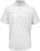 Baw Adult Short Sleeve Fishing Shirt WHITE Pocket