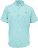 Baw Adult Short Sleeve Fishing Shirt ICE BLUE Pocket
