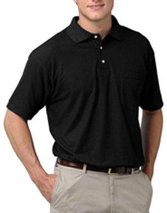 Blue Generation Pocketed SS Pique Polo Shirts BLACK 