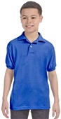 Hanes Youth EcoSmart Jersey Knit Polo DEEP ROYAL Pocket