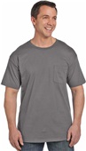 Hanes Adult 6.1 oz. Beefy-T with Pocket 5190P SMOKE GRAY Pocket