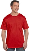 Hanes Adult 6.1 oz. Beefy-T with Pocket 5190P DEEP RED Pocket