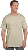 Hanes Adult 6.1 oz. Beefy-T with Pocket 5190P SAND Pocket