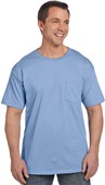 Hanes Adult 6.1 oz. Beefy-T with Pocket 5190P LIGHT BLUE Pocket