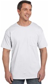 Hanes Adult 6.1 oz. Beefy-T with Pocket 5190P WHITE Pocket