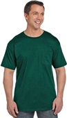 Hanes Adult 6.1 oz. Beefy-T with Pocket 5190P DEEP FOREST Pocket