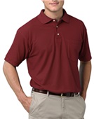 Blue Generation SS Teflon Treated Pique Polo Shirt BURGUNDY Pocket
