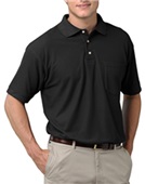 Blue Generation SS Teflon Treated Pique Polo Shirt BLACK Pocket