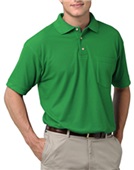 Blue Generation SS Teflon Treated Pique Polo Shirt KELLY Pocket