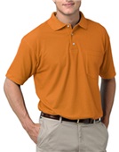 Blue Generation SS Teflon Treated Pique Polo Shirt ORANGE Pocket