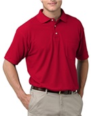 Blue Generation SS Teflon Treated Pique Polo Shirt RED Pocket