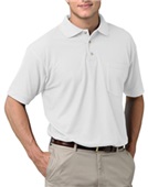 Blue Generation SS Teflon Treated Pique Polo Shirt WHITE Pocket