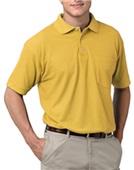 Blue Generation SS Teflon Treated Pique Polo Shirt YELLOW Pocket