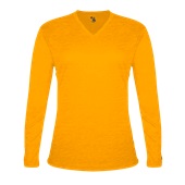 Badger Sport Womens Tri-Blend Long Sleeve Tee GOLD HEATHER Front