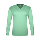 Badger Sport Womens Tri-Blend Long Sleeve Tee MINT Front