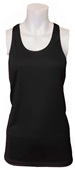 Womens, Ladies & Girls Racerback Tagless Stretch Tank Top BLACK Front