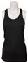 Womens, Ladies & Girls Racerback Tagless Stretch Tank Top BLACK Front