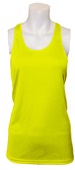 Womens, Ladies & Girls Racerback Tagless Stretch Tank Top SAFETY YELLOW GREEN Front