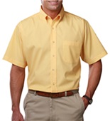 Blue Generation Men's SS Easy Care Poplin Shirts MAIZE Pocket