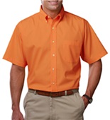 Blue Generation Men's SS Easy Care Poplin Shirts ORANGE Pocket