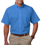 Blue Generation Men's SS Easy Care Poplin Shirts TURQUOISE Pocket