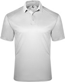Badger Sport Mens C2 Mock Mesh Polo SILVER Pocket