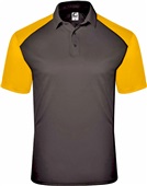 Badger Sport Mens C2 Sport Polo BLACK/GOLD Pocket